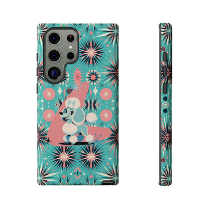 1950s Mid Century Modern Atomic Pink, Poodle Retro Smart Phone Tough Cases