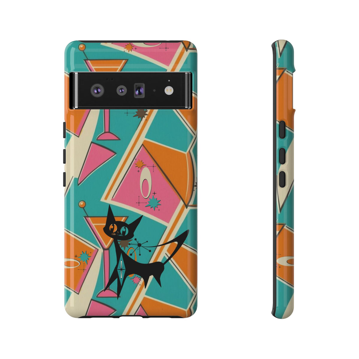 Atomic Cat Mid Mod Retro Cat Phone Case - Tough Cases for Stylish Cat Lovers