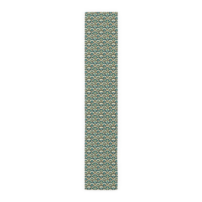 Art Deco Peacock Inspired Table Runner - Mid Century Modern Gal