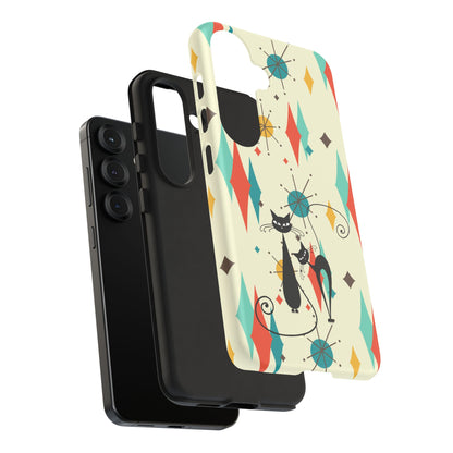 Atomic Kitty Cat, Mid Mod Franciscan Pattern, Kitsch Tough Phone Cases