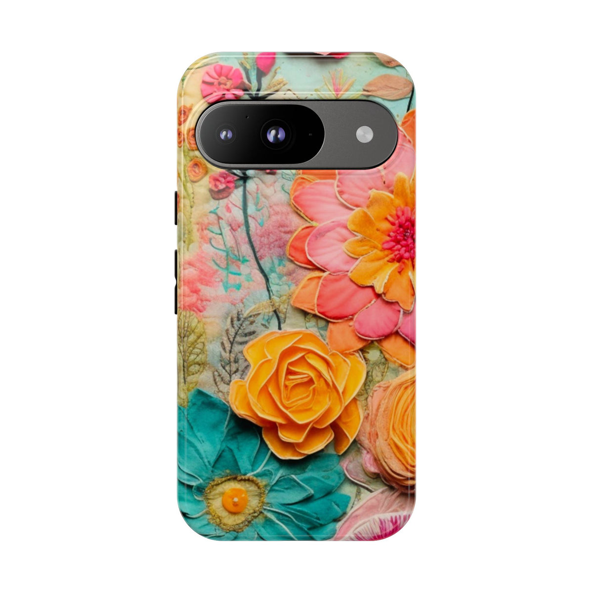 Boho Retro Floral Faux Pressed Flowers Smart Phone Tough Phone Cases