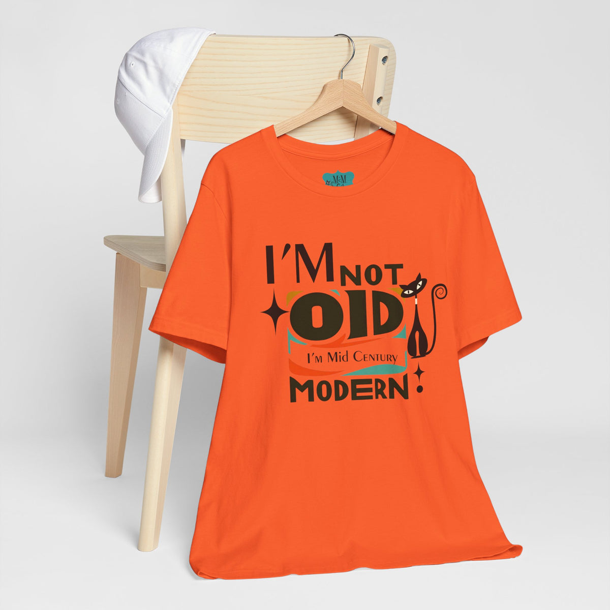 I'm Not Old, I'm Mid Century Modern Retro Tee, Atomic Cat, Mod Style Comfy Unisex Jersey Short Sleeve Tee - Mid Century Modern Gal