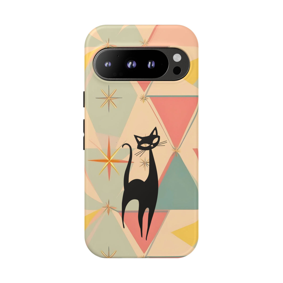 Atomic Cat Mid Mod Retro Cat Phone Case | Tough Cases with Vintage Vibe | Ideal for Cat Lovers