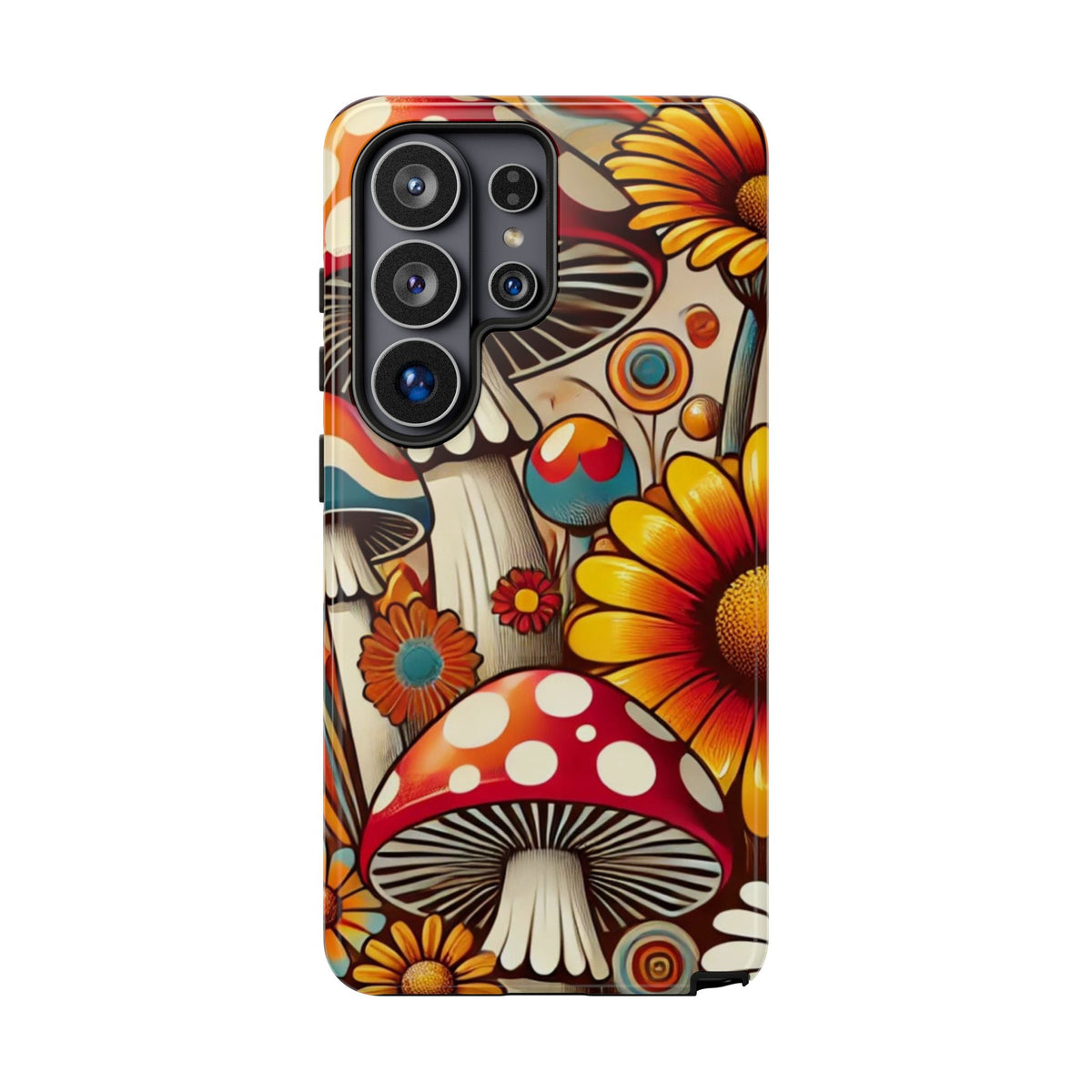 Colorful Mushroom Flower Phone Case - Boho Chic Design