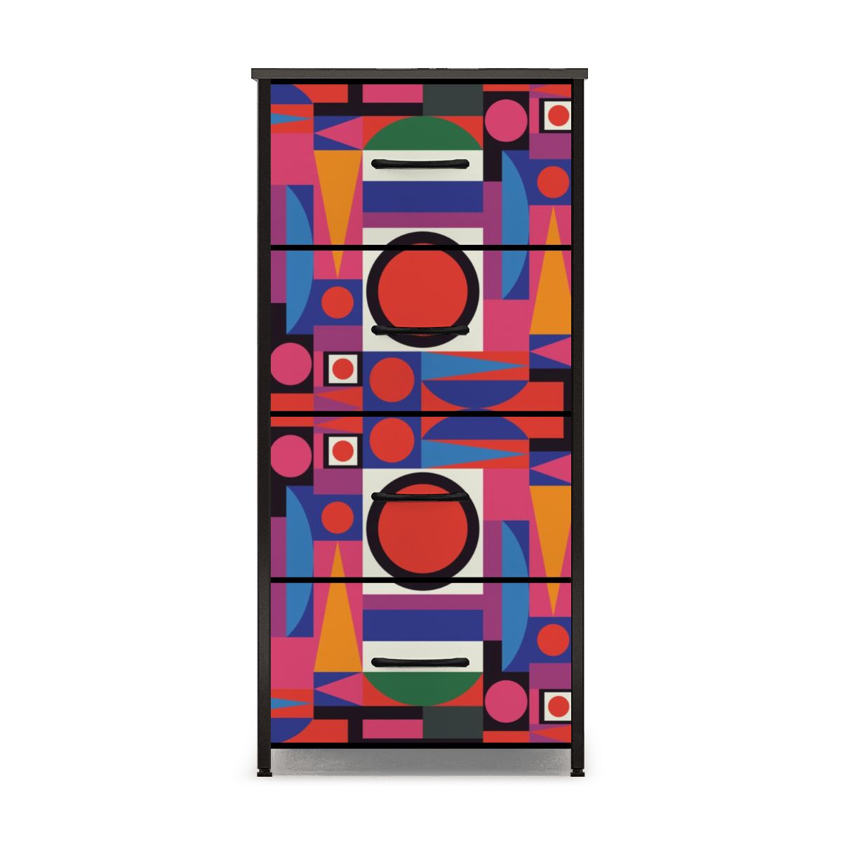 Mid Century Modern Bauhaus Designed Geometric Mod Furniture 4-Drawer Dresser - Mid Century Modern Gal
