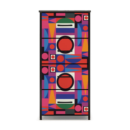 Mid Century Modern Bauhaus Designed Geometric Mod Furniture 4-Drawer Dresser - Mid Century Modern Gal