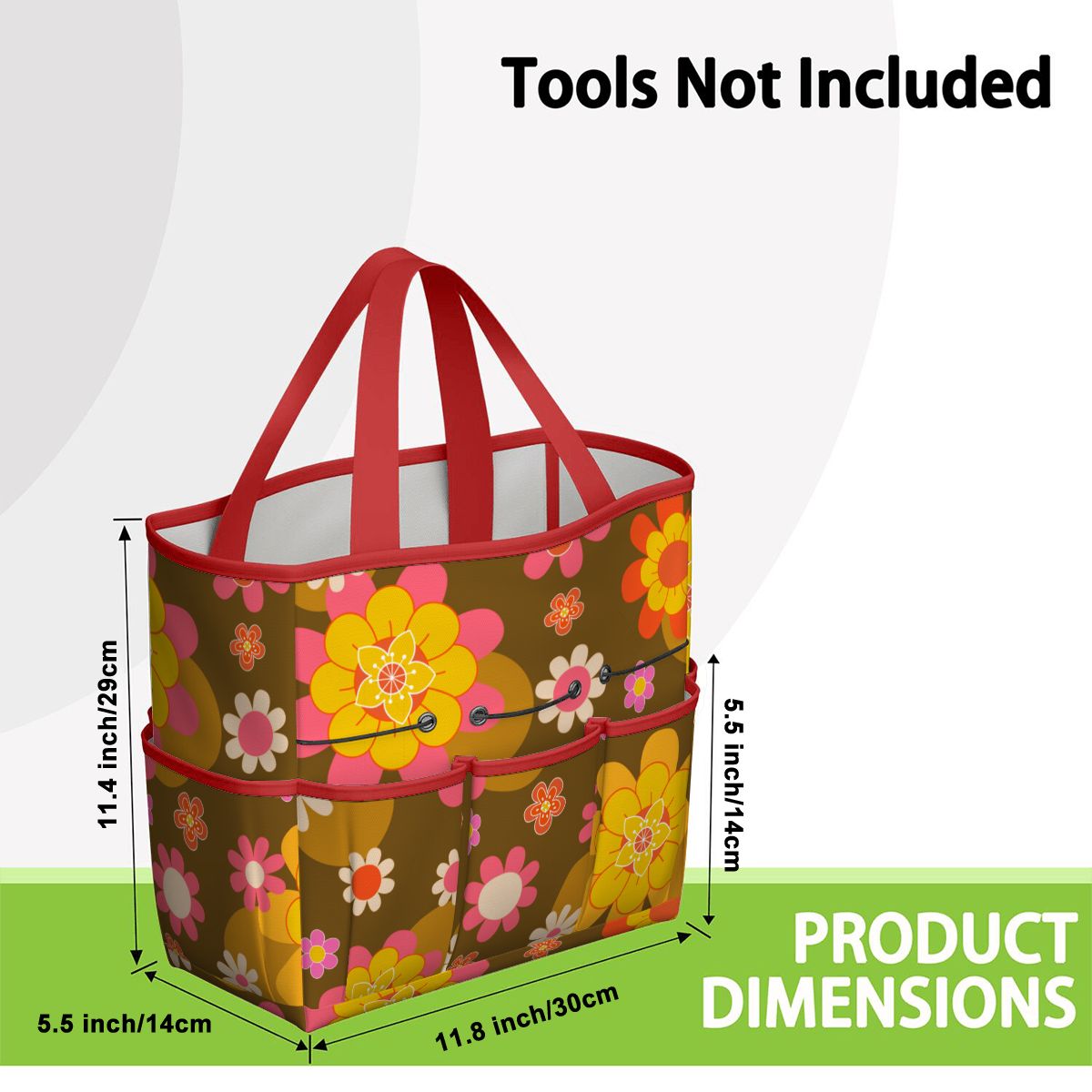 Retro 70s Groovy Flower Power Garden Tool Bag