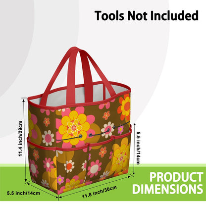 Retro 70s Groovy Flower Power Garden Tool Bag
