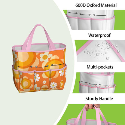 Flower Power Orange Groovy Mod Garden Tool Bag