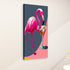 Mid Century Modern Flamingo Wall Art, MCM Barware Cocktail Hour Large Canvas - Mid Century Modern Gal