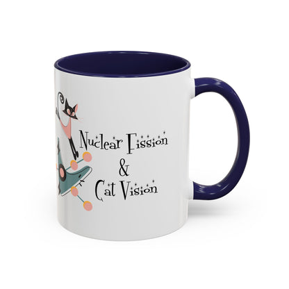 Atomic Cat Coffee Tea Mug, Mid Century Modern Boomerang, Space Age Atomic Drinkware For Cat And Coffee Lovers - Mid Century Modern Gal