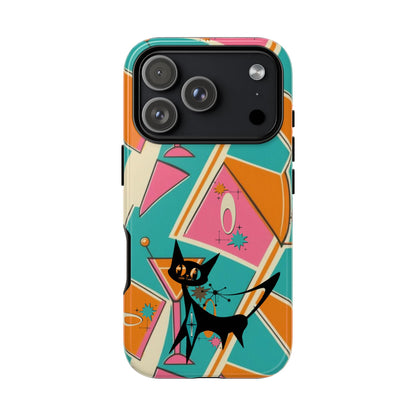 Atomic Cat Mid Mod Retro Cat Phone Case - Tough Cases for Stylish Cat Lovers