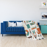 Mid Century Modern Minimalist Mod Designed Minky Blanket - Mid Century Modern Gal
