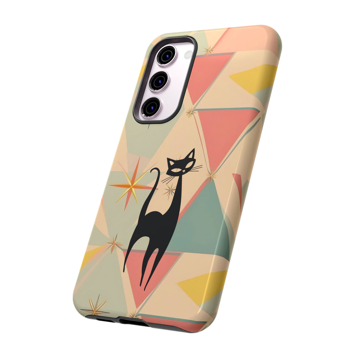 Atomic Cat Mid Mod Retro Cat Phone Case | Tough Cases with Vintage Vibe | Ideal for Cat Lovers