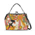 Retro Groovy 70s Sunshine Mid Mod Hippie Vibes and Atomic Cat Kisslock Crossbody Purse - Mid Century Modern Gal