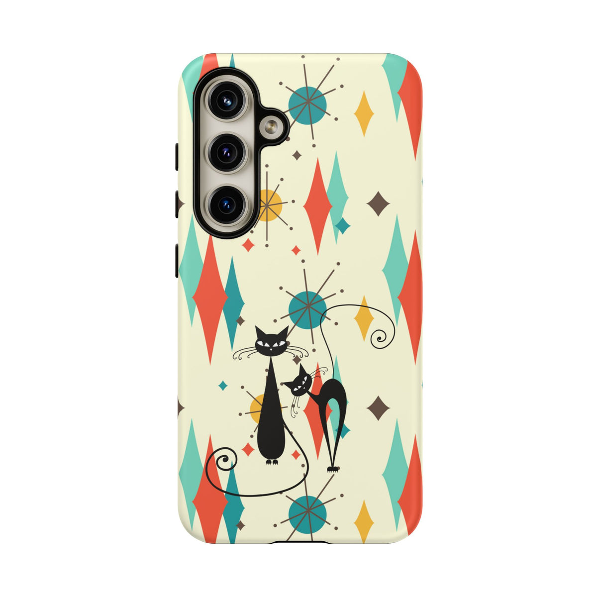 Atomic Kitty Cat, Mid Mod Franciscan Pattern, Kitsch Tough Phone Cases