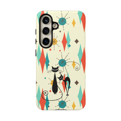 Atomic Kitty Cat, Mid Mod Franciscan Pattern, Kitsch Tough Phone Cases