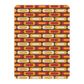 Mid Century Modern Blanket, Geometric Brown, Mustard Yellow, Burnt Red Cozy Retro Tan Sherpa Blanket - Mid Century Modern Gal