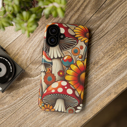 Colorful Mushroom Flower Phone Case - Boho Chic Design