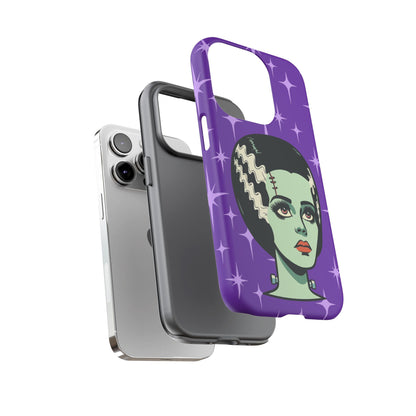 Bride of Frankenstein Retro Mid Mod Horror Buff Purple Halloween Tough Phone Case