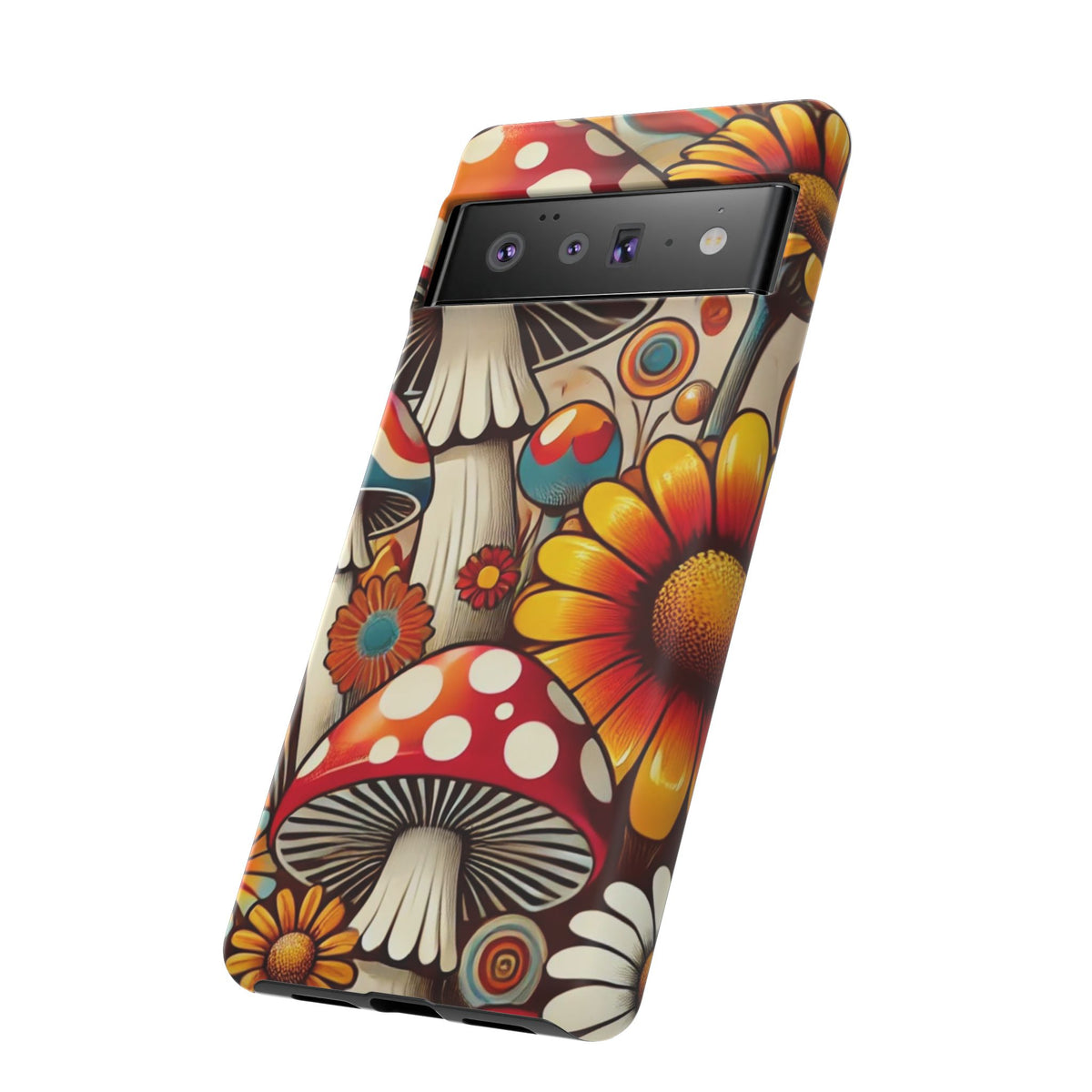 Colorful Mushroom Flower Phone Case - Boho Chic Design
