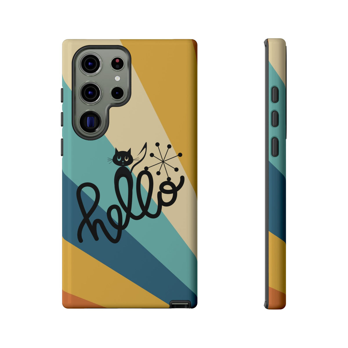 Atomic Groovy Cat, Retro, Kitschy, Hello Starburst, Mid Mod Smart Phone Tough Phone Cases
