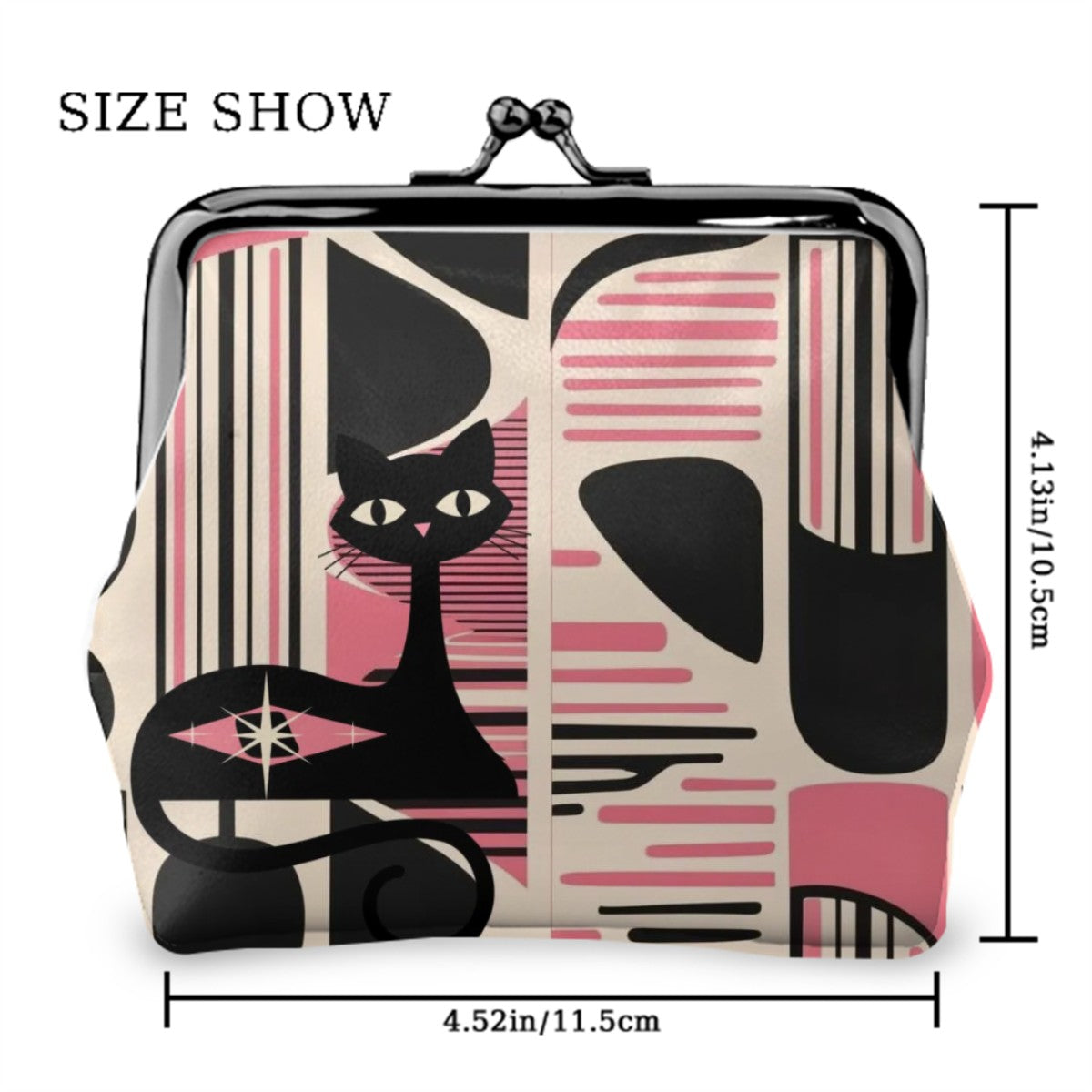 Atomic Cat Mid Century Modern Coin Purse – Retro Kitsch Accessory for Vintage Style Lovers - Mid Century Modern Gal