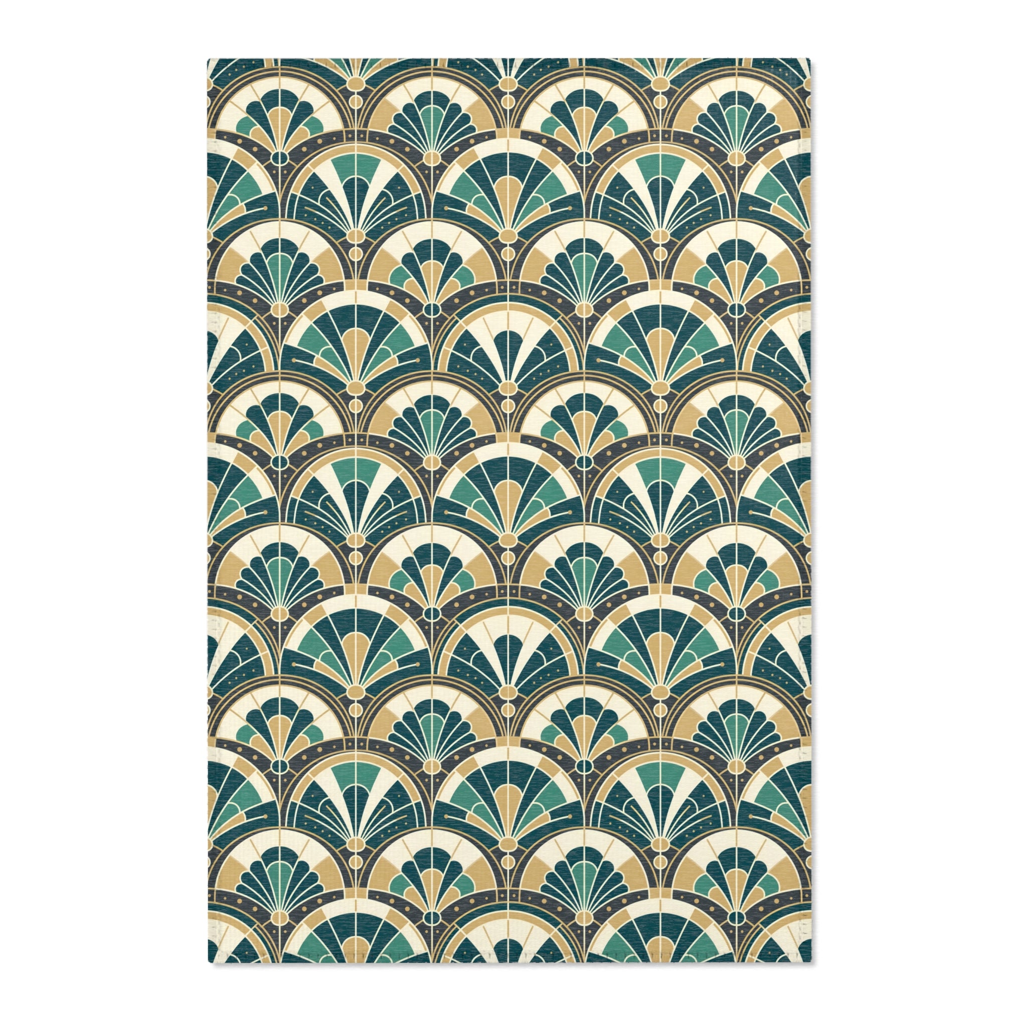 Art Deco Peacock Inspired Area Rug