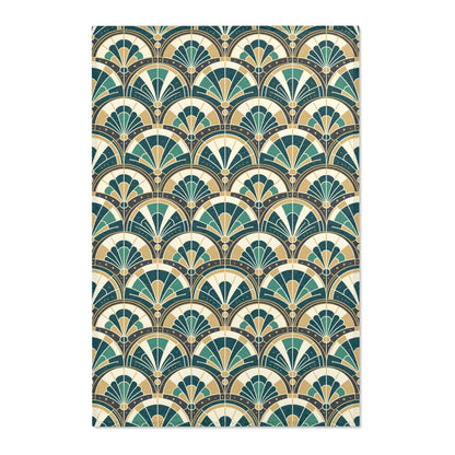 Art Deco Peacock Inspired Area Rug
