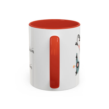 Atomic Cat Coffee Tea Mug, Mid Century Modern Boomerang, Space Age Atomic Drinkware For Cat And Coffee Lovers - Mid Century Modern Gal
