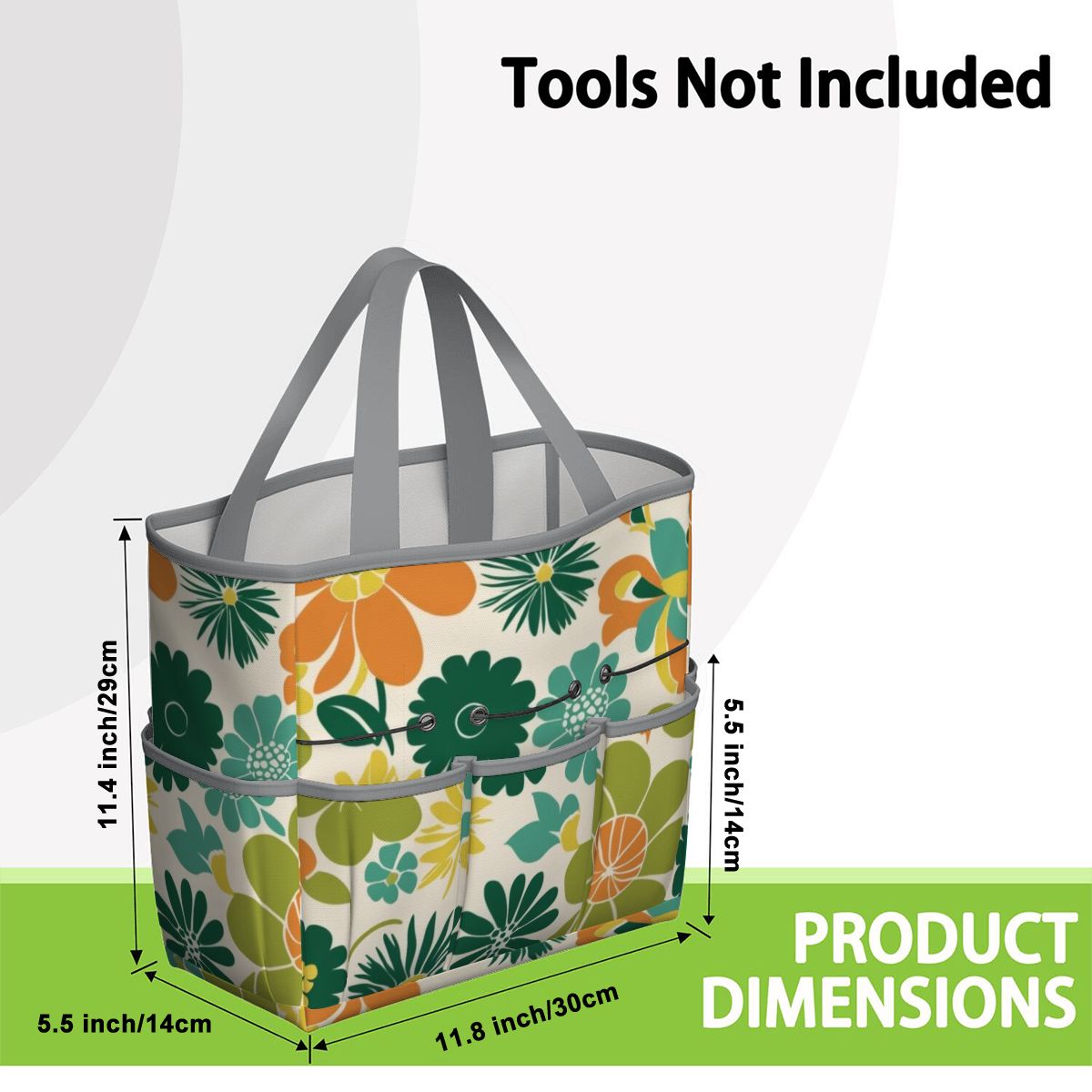 70s Flower Power Retro Groovy Mod Orange Yellow Teal Green Garden Tool Bag - Mid Century Modern Gal
