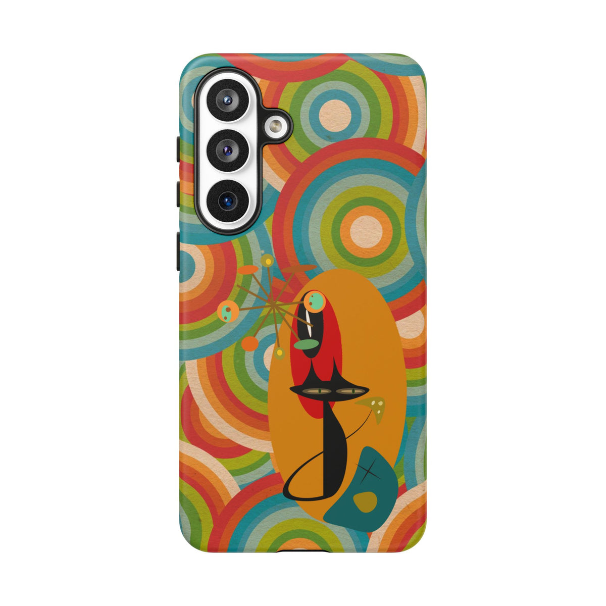 Atomic Cat, Retro 70's Pattern, MCM Smart Phone Tough Phone Case