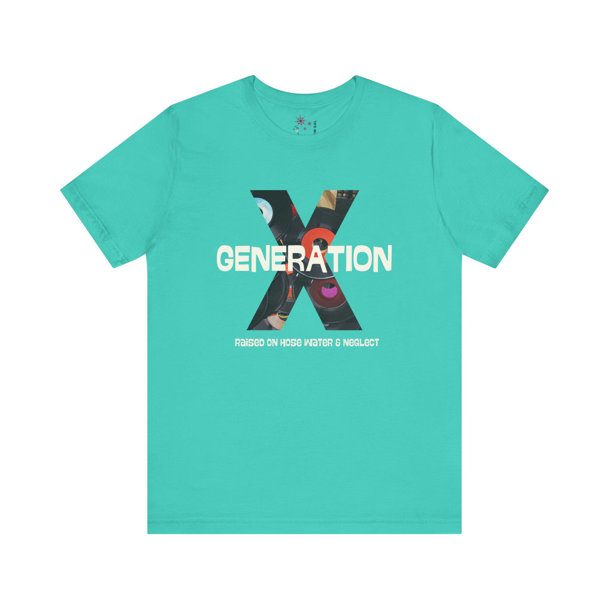 Generation X Retro Tee, Raised On Hose Water And Neglect Unisex Jersey Short Sleeve Tee - Mid Century Modern Gal