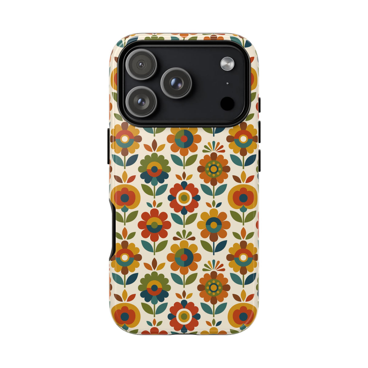 Mid Century Modern Scandinavian Floral Earth Tones Tough Phone Case