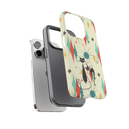 Atomic Kitty Cat, Mid Mod Franciscan Pattern, Kitsch Tough Phone Cases