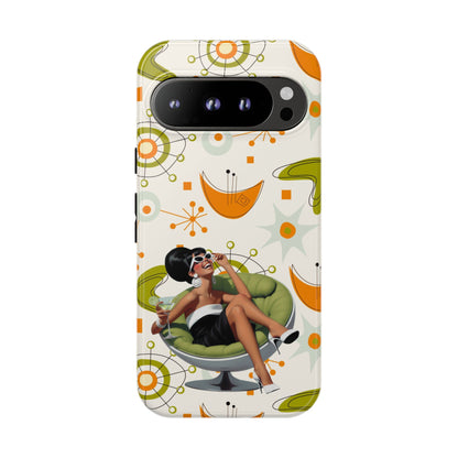 Mid Century Modern Atomic Starburst Mid Mod 60s Gal Retro Chic Tough Phone Case with Vintage Glamour Design