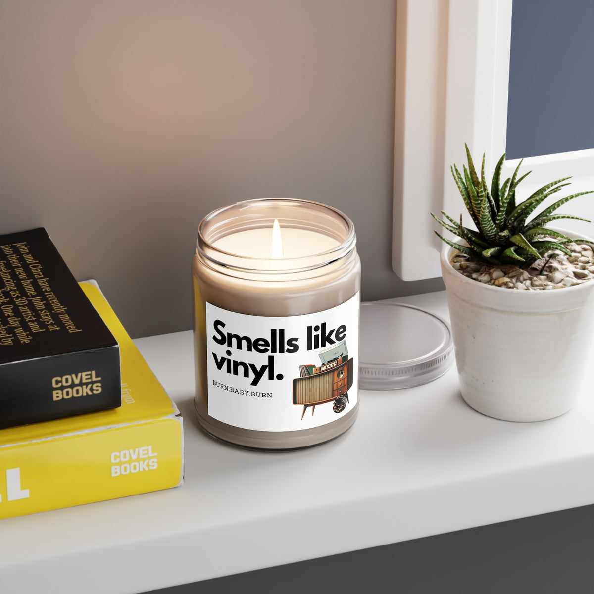 Smells Like Vinyl, Kitschy Retro Candle Gift Scented Candles, 9oz - Mid Century Modern Gal
