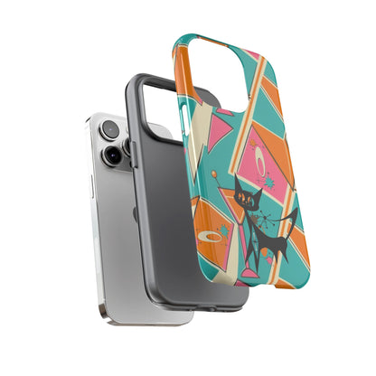 Atomic Cat Mid Mod Retro Cat Phone Case - Tough Cases for Stylish Cat Lovers