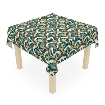 Art Deco Peacock Inspired Tablecloth - Mid Century Modern Gal