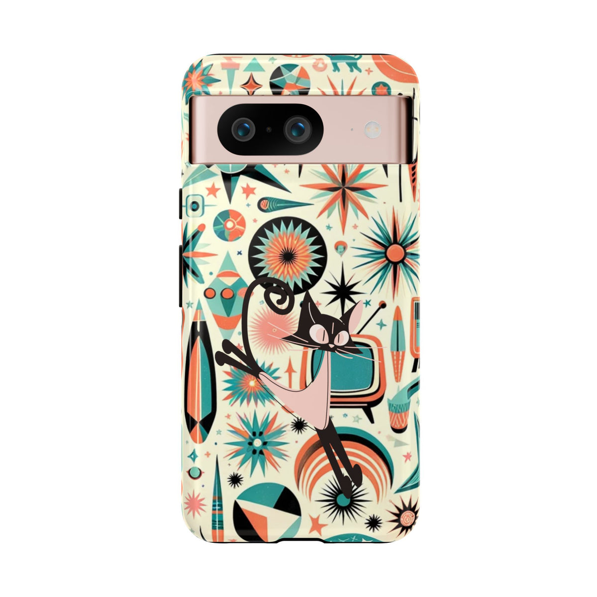 Atomic Kitty Boomerang Space Kitty Mid Century Modern Samsung, Smart Phone, Tough Cases