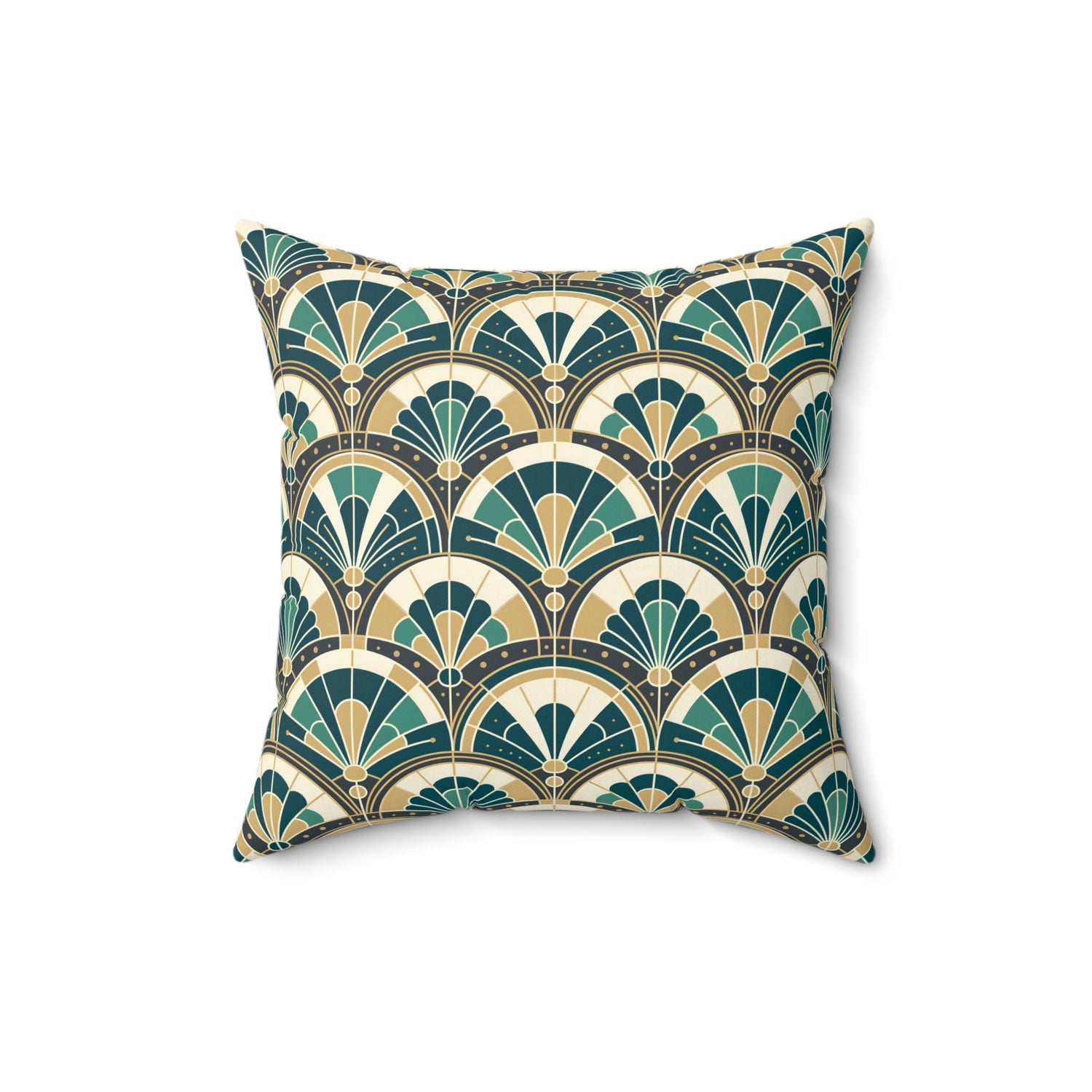 Art Deco Peacock Inspired Pillow Cover and Insert