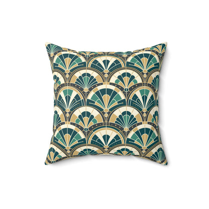 Art Deco Peacock Inspired Pillow Cover and Insert