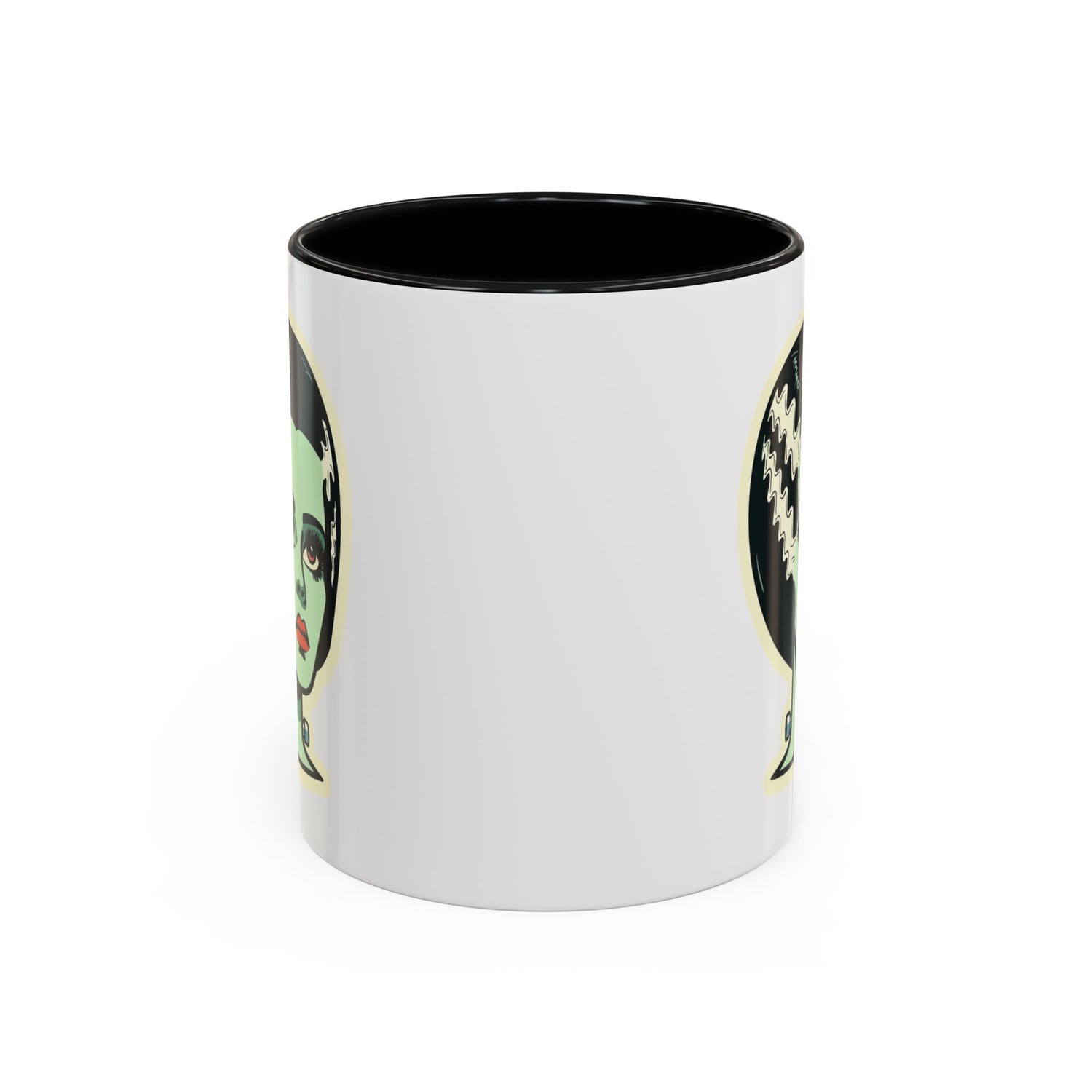 Bride of Frankenstein Retro Mid Mod Horror Buff Accent Coffee Mug - Mid Century Modern Gal