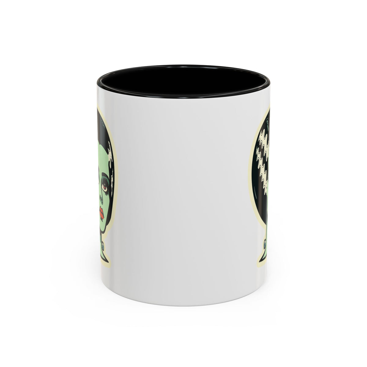 Bride of Frankenstein Retro Mid Mod Horror Buff Accent Coffee Mug - Mid Century Modern Gal
