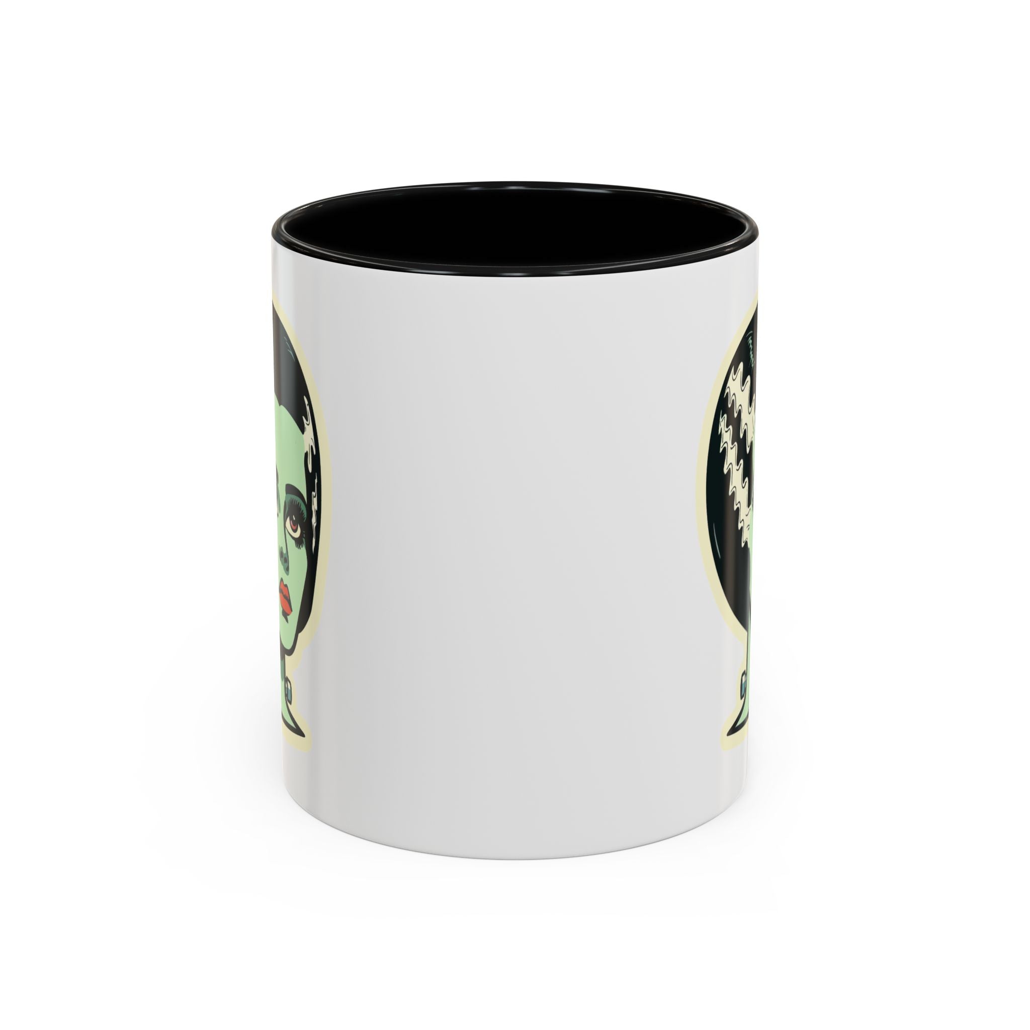 Bride of Frankenstein Retro Mid Mod Horror Buff Accent Coffee Mug - Mid Century Modern Gal