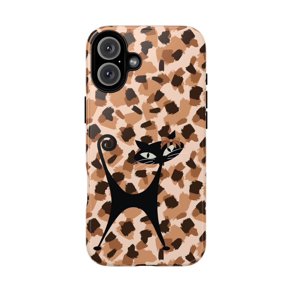 Mid Century Modern Atomic Cat, Animal Print Kitschy Trendy Smart Phone Tough Cases