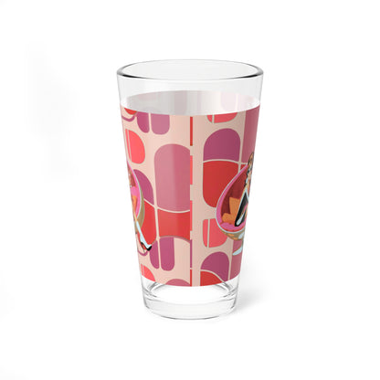 Mid Mod 60s Gal Retro Cocktail Mixing Glass - 16oz, Stylish Mid-Century Design - Mid Century Modern Gal