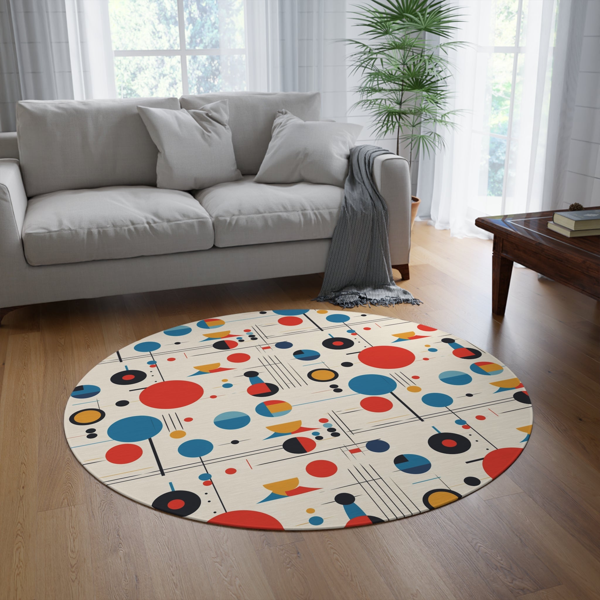 Black White Polka Dot Area Rug Mat 2024 Carpet Geometric Circle Mid-Century Modern Abstract Bedroom Livingroom Kitchen Room Decor