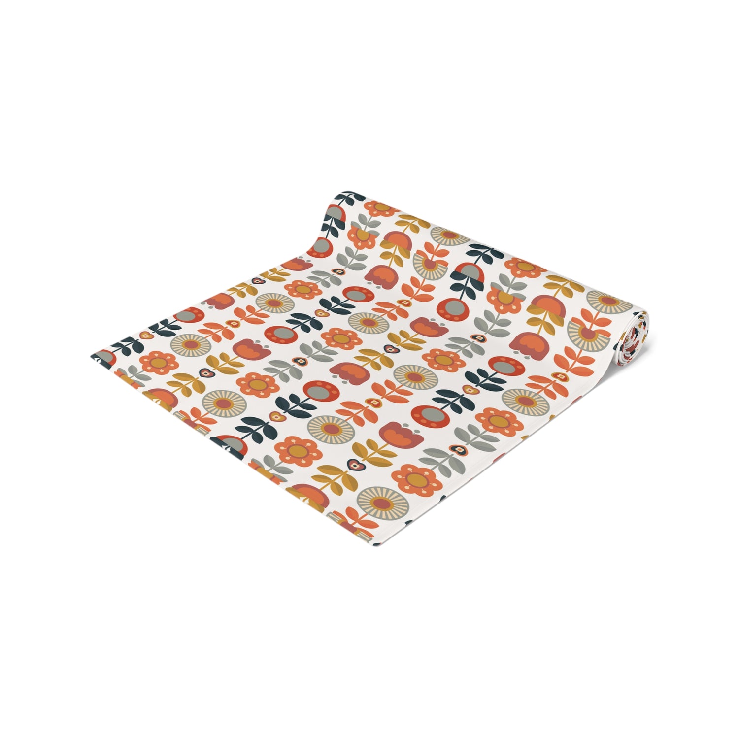 Mid Mod Scandinavian Floral Modern DanishTable Runner - Vibrant Home Decor for Festive Occasions - Mid Century Modern Gal