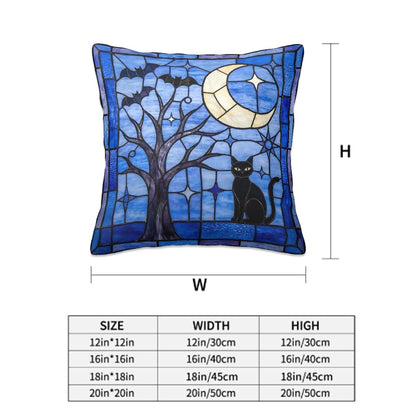 Halloween Stained Glass Style Throw Pillow Covers Set of 4 - Covers Only